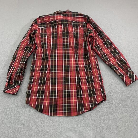 Orvis Shirt Womens 6 Red Black Plaid Long Sleeve Button Up 100% Cotton Pocket - Picture 13 of 16